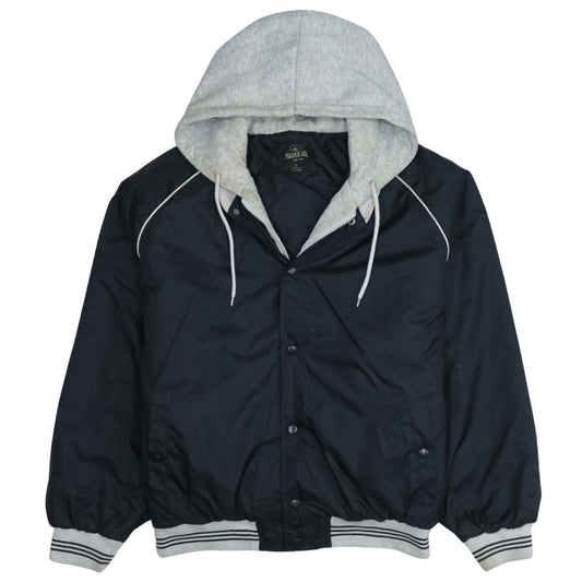 RedHead Men Black Hooded Varsity Jacket Size M Polyester Lined