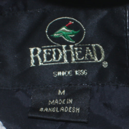 RedHead Men Black Hooded Varsity Jacket Size M Polyester Lined