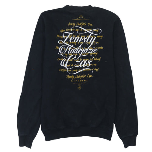 Miejski Sort Men's Black Graphic Print Pullover Sweatshirt M