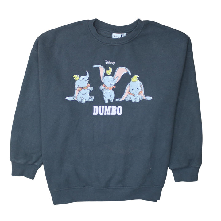 Disney Dumbo Black Sweatshirt Womens M 12/14 Crew Neck Pullover