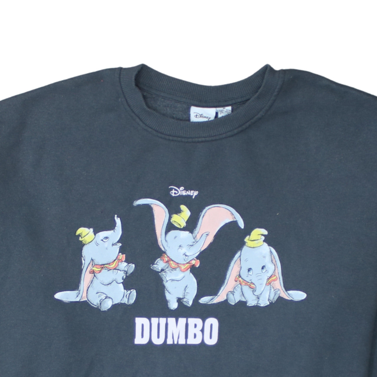 Disney Dumbo Black Sweatshirt Womens M 12/14 Crew Neck Pullover