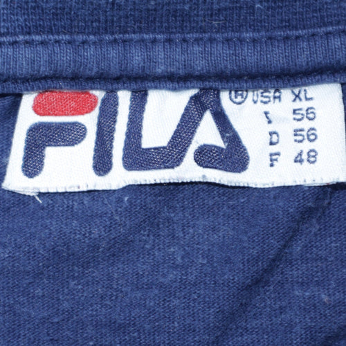 FILA Men's Navy Blue XL Classic Crew Neck Cotton T-Shirt