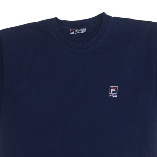 FILA Men's Navy Blue XL Classic Crew Neck Cotton T-Shirt