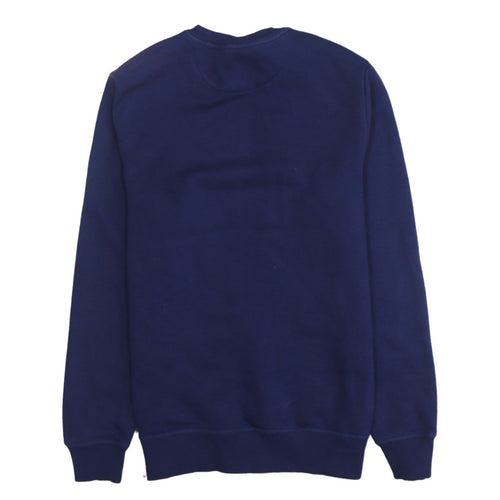 Calvin Klein Men's Blue Regular Fit Crew Neck Logo Sweatshirt S