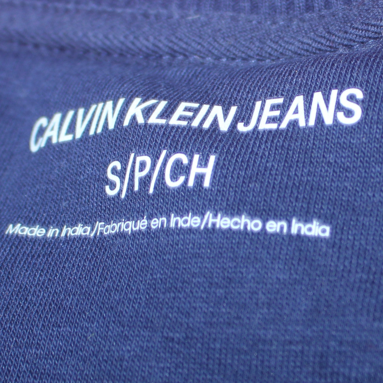 Calvin Klein Men's Blue Regular Fit Crew Neck Logo Sweatshirt S