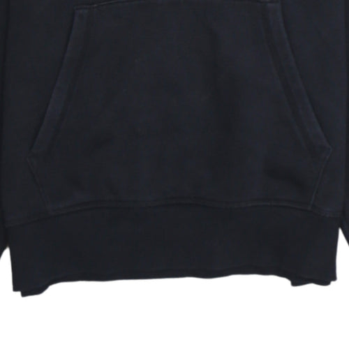 Champion Women Black Medium Pullover Hoodie with Logo Print