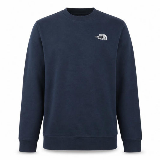 Front view of The North Face Men's Blue Crew Neck Sweatshirt, size S, Pullover