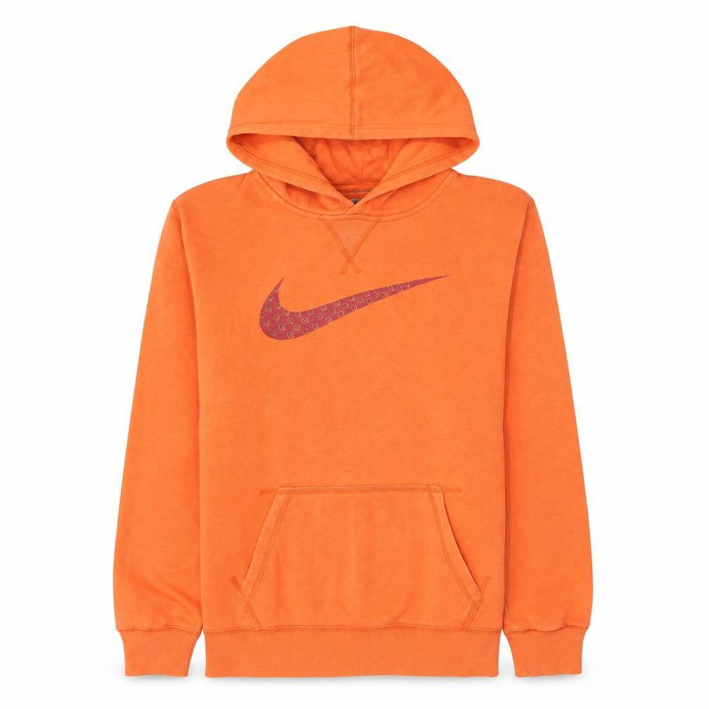 Front view of Nike boys’ orange xl pullover hoodie sweatshirt cotton blend logo design