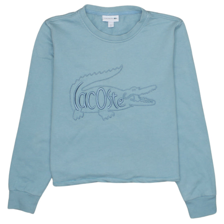 Lacoste Men's Blue Embroidered Crocodile Crew Neck Sweatshirt Size S