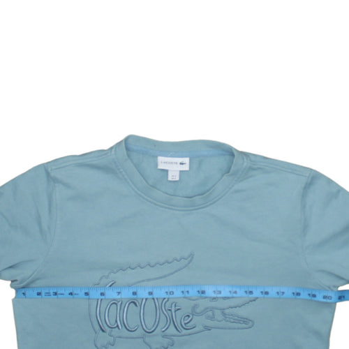 Lacoste Men's Blue Embroidered Crocodile Crew Neck Sweatshirt Size S
