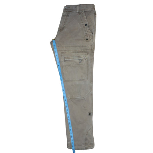 Jeep Men's Beige Cargo Trousers Size M Regular Cotton Utility Pants