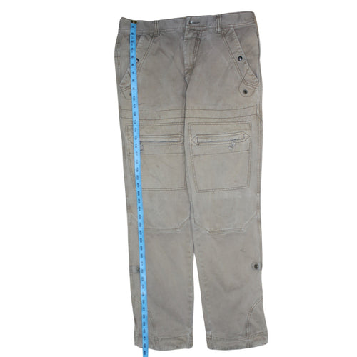 Jeep Men's Beige Cargo Trousers Size M Regular Cotton Utility Pants