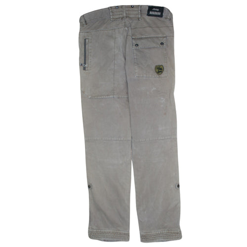 Jeep Men's Beige Cargo Trousers Size M Regular Cotton Utility Pants