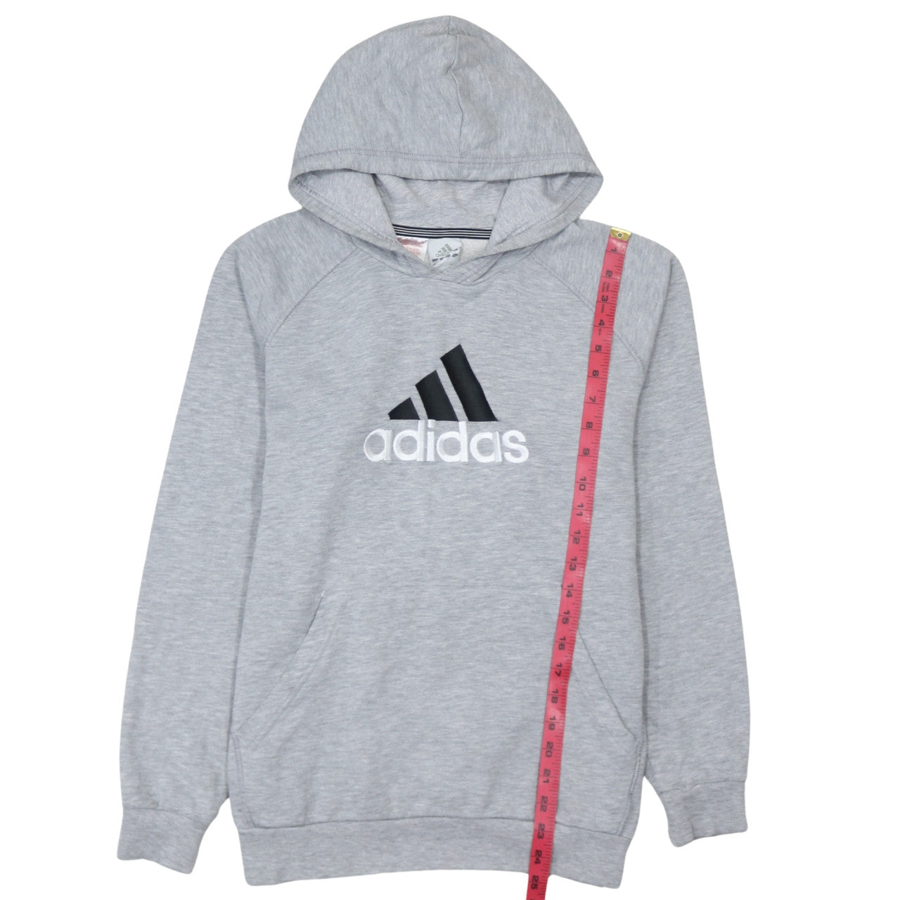 Adidas Boys Grey Pullover Hoodie - Size 10 Years, Fleece, Logo Print
