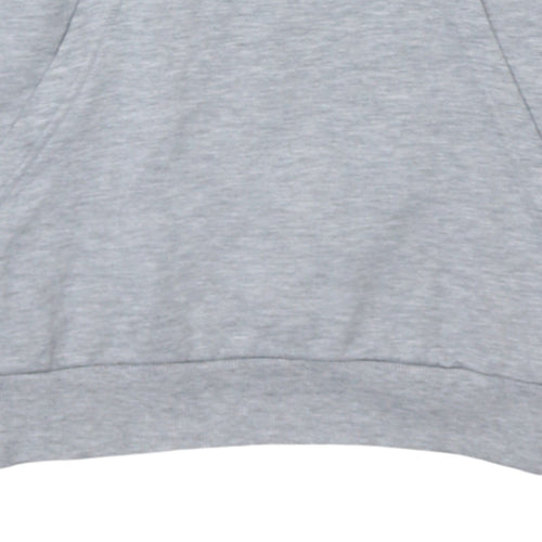 Adidas Boys Grey Pullover Hoodie - Size 10 Years, Fleece, Logo Print
