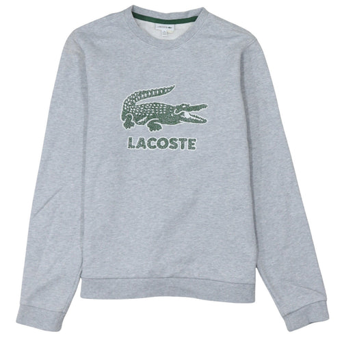 Lacoste Boys Grey Crew Neck Sweatshirt Size 16 Regular Fit Cotton Blend