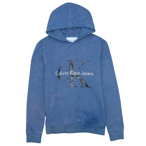 Calvin Klein Jeans Men’s Blue Small Pullover Hoodie with Logo