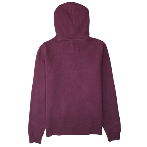 Hollister Men Red Small Pullover Hoodie Logo Fleece Sweatshirt