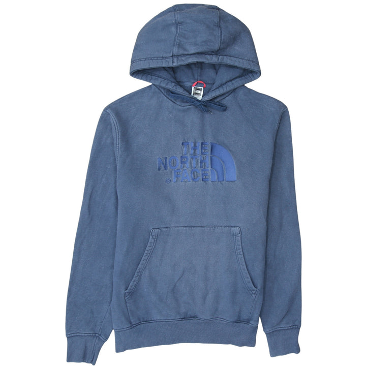 The North Face Men's Blue Pullover Hoodie Size M Embroidered Logo Cotton