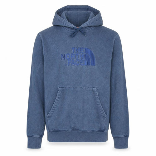 The North Face Men's Blue Pullover Hoodie Size M Embroidered Logo Cotton