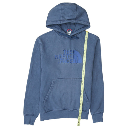 The North Face Men's Blue Pullover Hoodie Size M Embroidered Logo Cotton