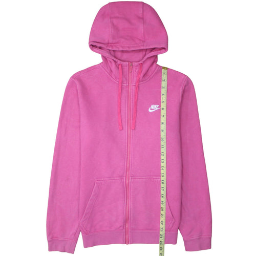 Nike Womens Pink Full Zip Fleece Hoodie Small Classic Fit