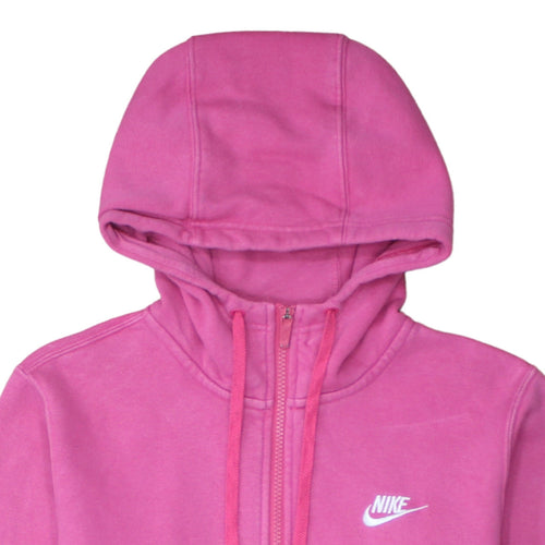 Nike Womens Pink Full Zip Fleece Hoodie Small Classic Fit