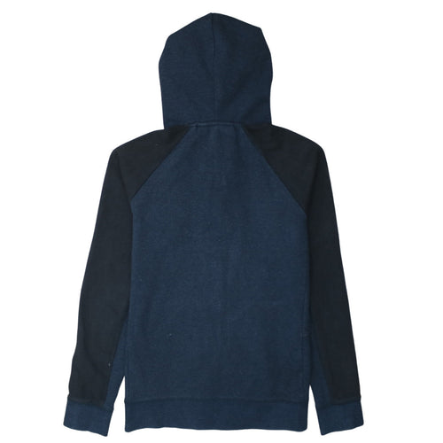 Diesel Men's Blue Full Zip Hoodie Small Logo Cotton Blend