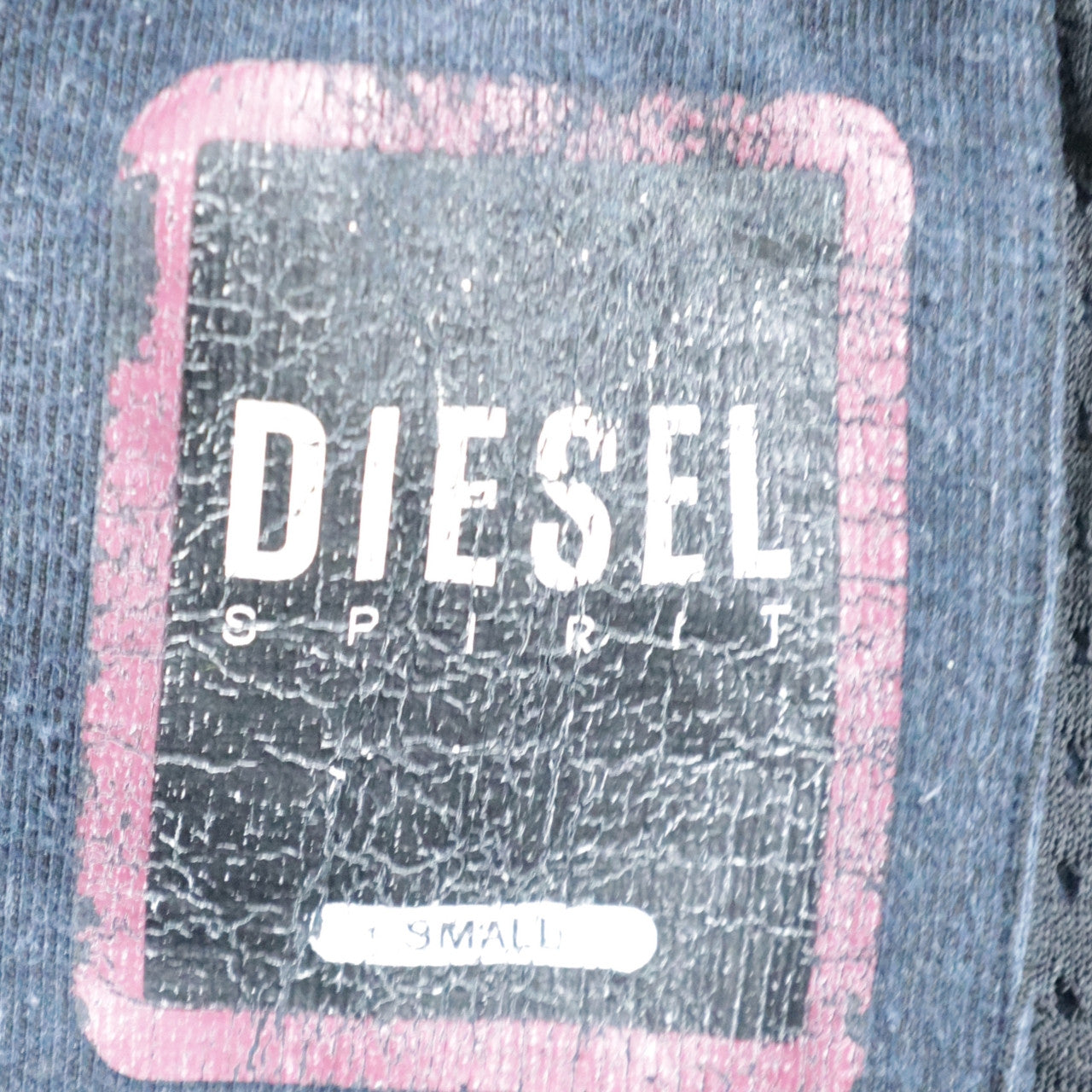 Diesel Men's Blue Full Zip Hoodie Small Logo Cotton Blend