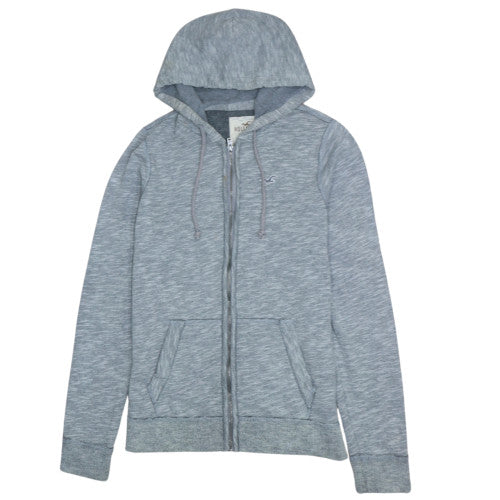 Hollister Men’s Grey Full Zip Hoodie Size S Regular Fit