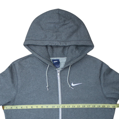 Nike Men's Grey Full Zip Hoodie M Logo Sportswear Cotton