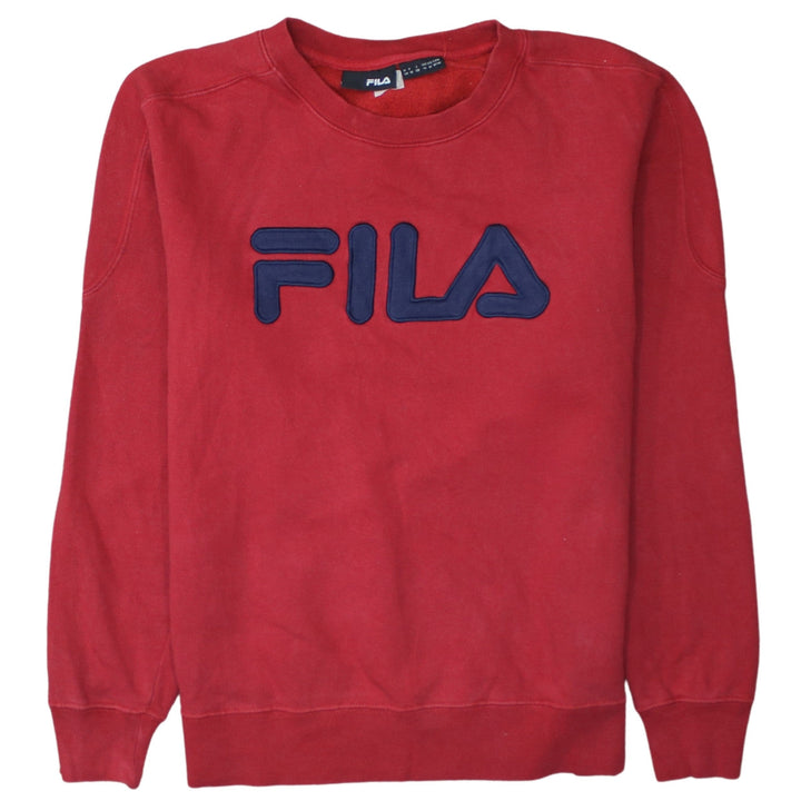 Fila Men's Red Crew Neck Logo Sweatshirt M Regular Fit