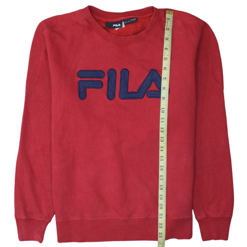 Fila Men's Red Crew Neck Logo Sweatshirt M Regular Fit