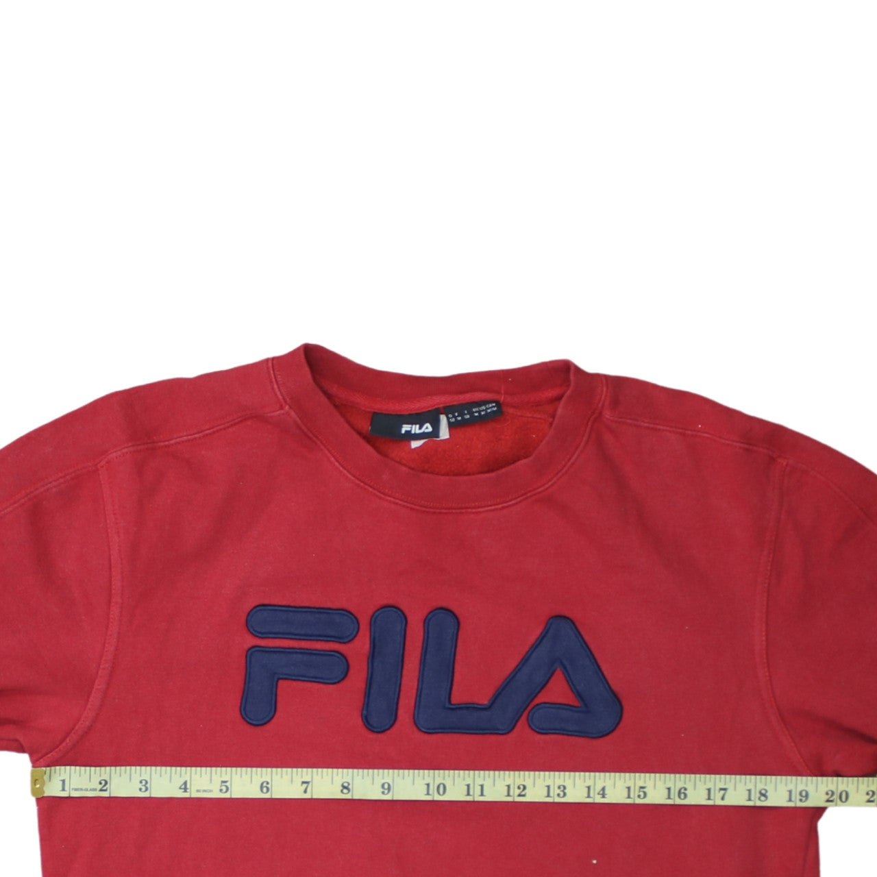 Fila Men's Red Crew Neck Logo Sweatshirt M Regular Fit