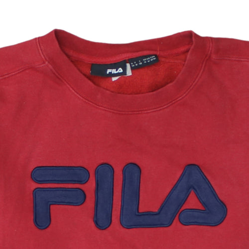Fila Men's Red Crew Neck Logo Sweatshirt M Regular Fit