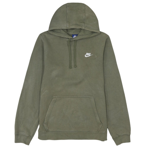 Nike Men's Green Pullover Hoodie Small Fleece Logo Sweatshirt