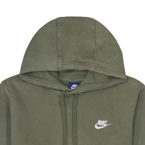 Nike Men's Green Pullover Hoodie Small Fleece Logo Sweatshirt