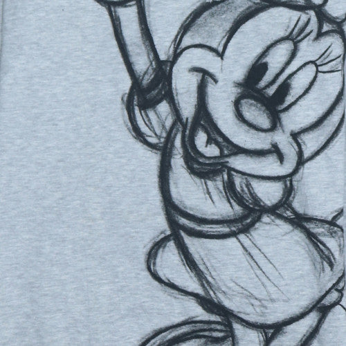 Disney Women Grey Hooded Minnie Mouse T-Shirt Dress S