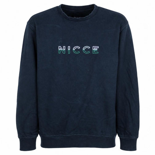 Front view of NICCE Men's Blue Logo Pullover Sweatshirt L Regular Fit