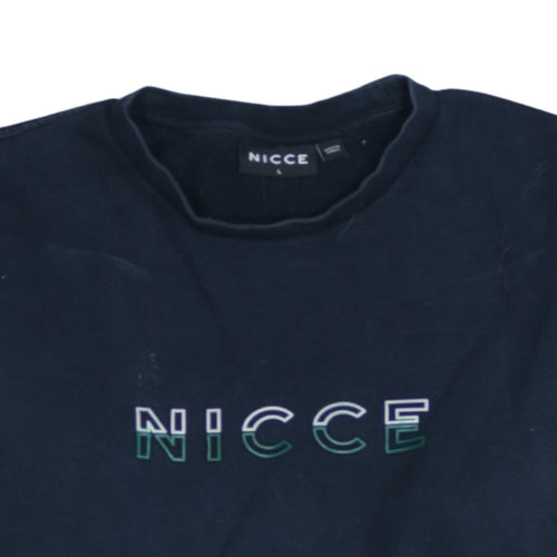 Nicce Men's Blue Logo Pullover Sweatshirt L Regular Fit