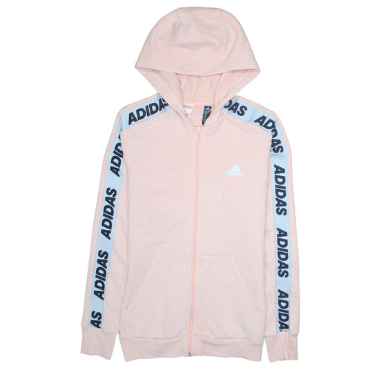 Adidas Girls Pink Full Zip Logo Hoodie 14-15 Years