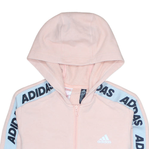 Adidas Girls Pink Full Zip Logo Hoodie 14-15 Years