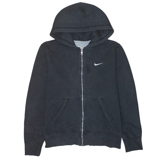 Front view of Nike Men's Black M Full Zip Hoodie Sweatshirt Cotton Blend