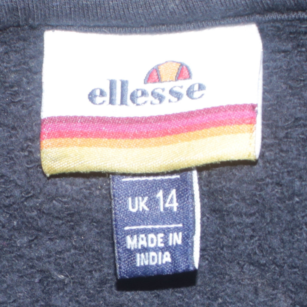 Ellesse Womens Black Full Zip Hoodie UK 14 Regular Fit Logo Sportswear