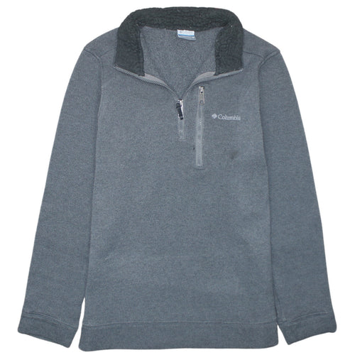 Columbia Men Grey 1/4 Zip Fleece Pullover Sweatshirt M Outdoor