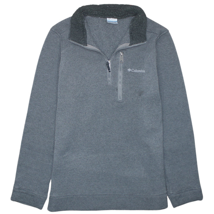 Columbia Men Grey 1/4 Zip Fleece Pullover Sweatshirt M Outdoor