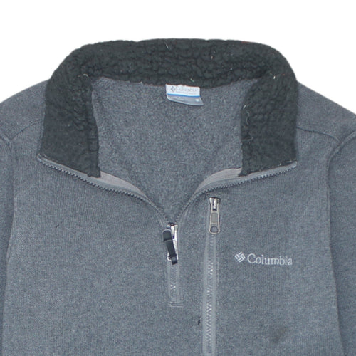 Columbia Men Grey 1/4 Zip Fleece Pullover Sweatshirt M Outdoor