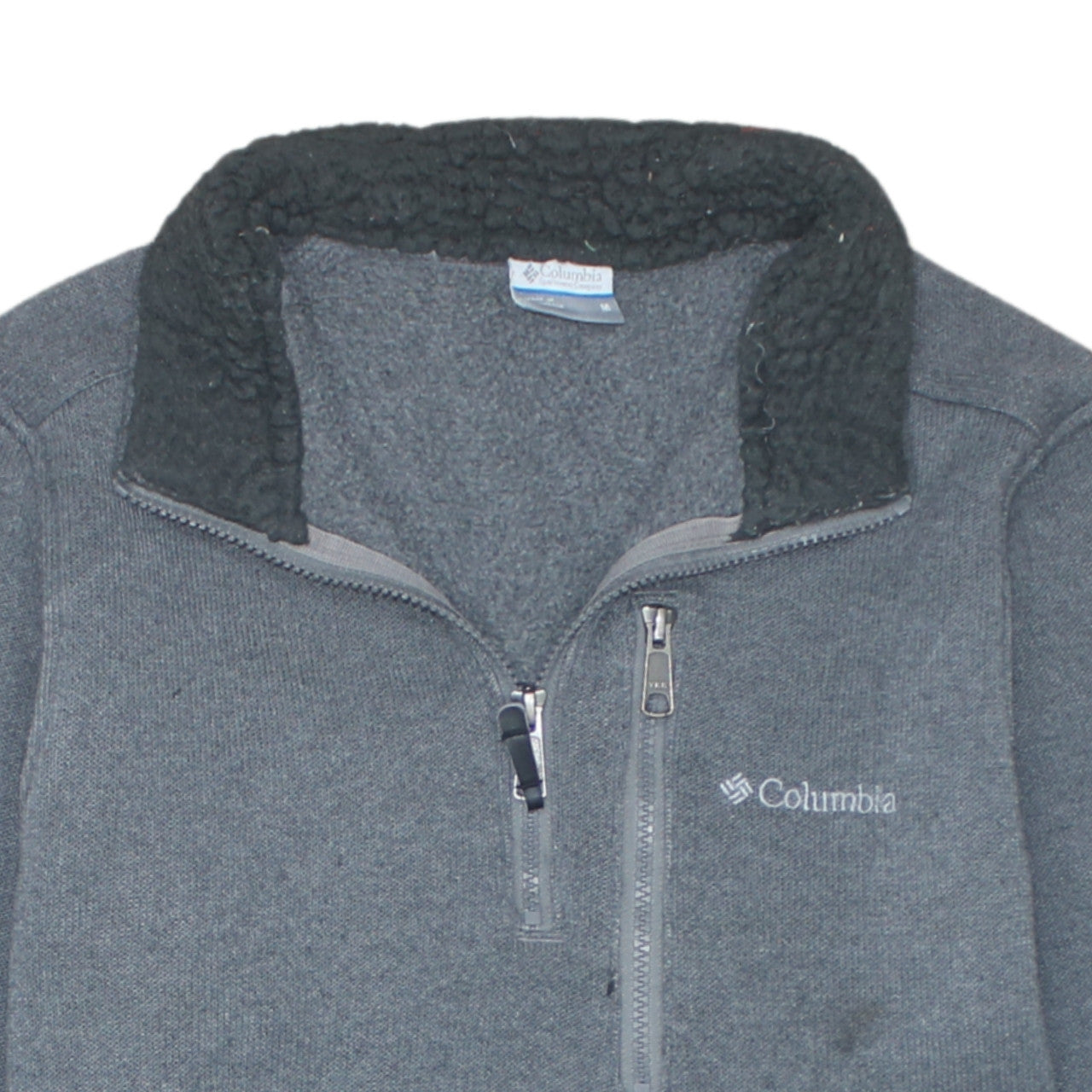 Columbia Men Grey 1/4 Zip Fleece Pullover Sweatshirt M Outdoor