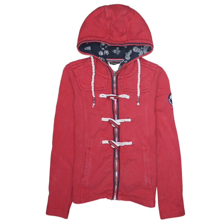 Napapijri Women Red Full Zip Hoodie Jacket with Toggle Detail Size S