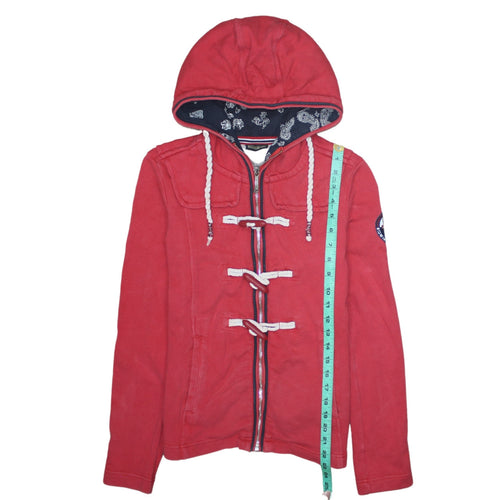 Napapijri Women Red Full Zip Hoodie Jacket with Toggle Detail Size S